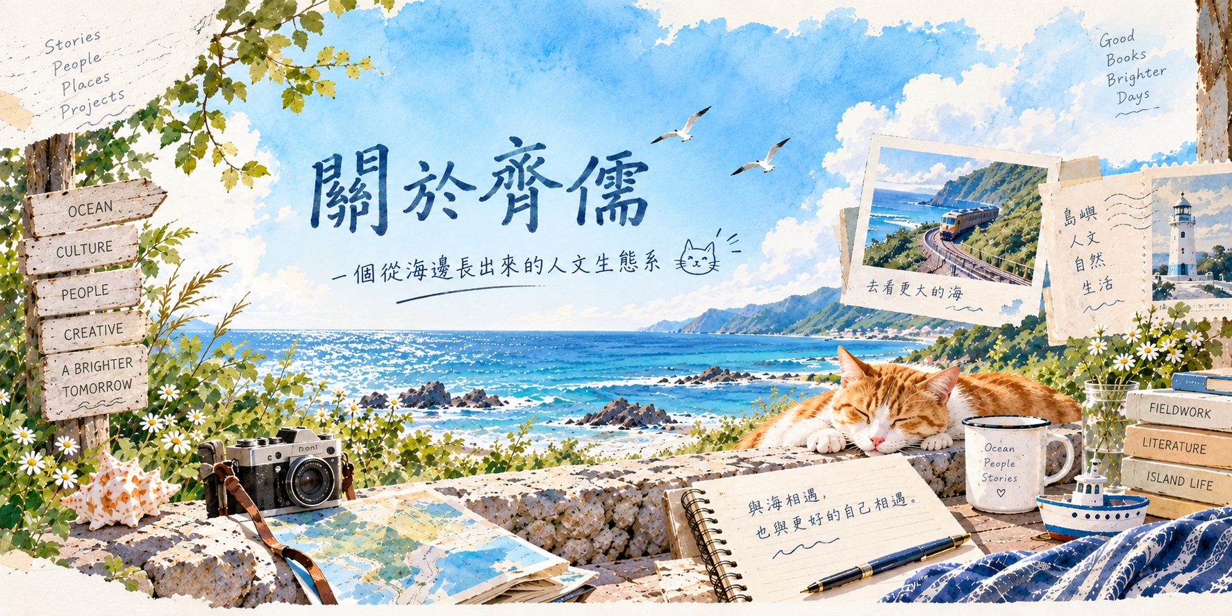 關於齊儒 水彩橫幅